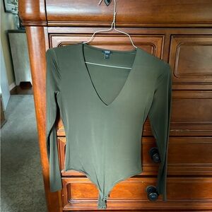 Express Dark Olive Body Contour Top
